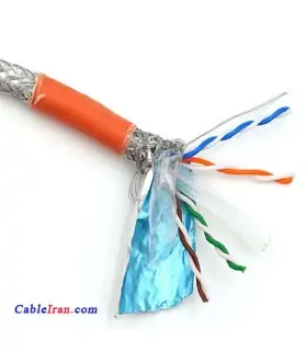 کابل شبکه CAT6 SFTP آی سانت AISUNET نگزنس 0.55 - تست فلوک - چنل - فویلدار - شیلددار قرقره 500 متر