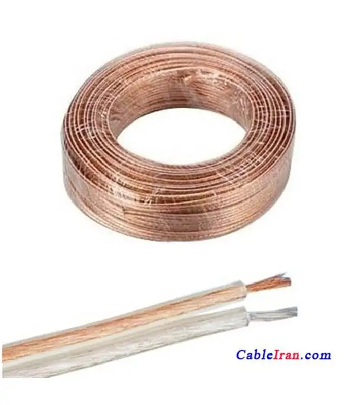 سيم برق چند رشته رسانااراك 2*0.25 باندي شيشه اي شفاف سيم برق چند رشته رسانااراك 2*0.25 باندي شيشه اي شفاف